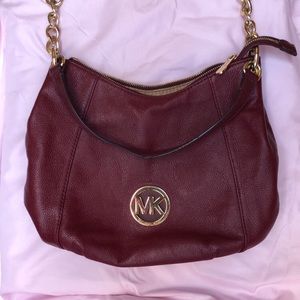Burgundy leather Michael Kors bag